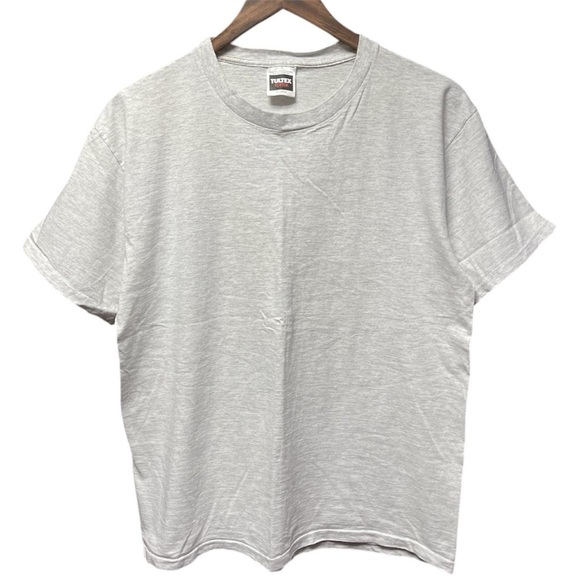 Vintage 90s single stitch plain blank grey TulTex short sleeve crewneck T-shirt - Picture 1 of 5
